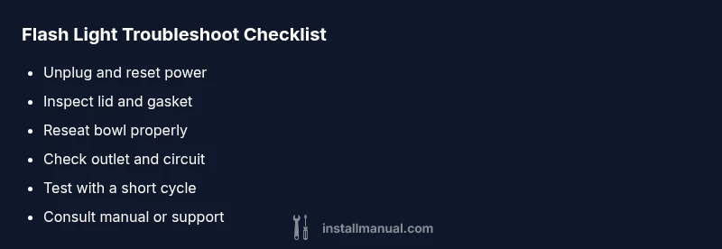 Checklist for Ninja Creami flashing light troubleshooting