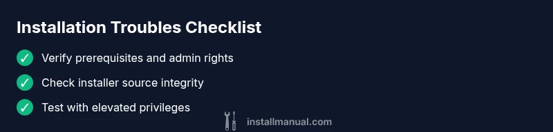 Checklist for resolving unable to install errors
