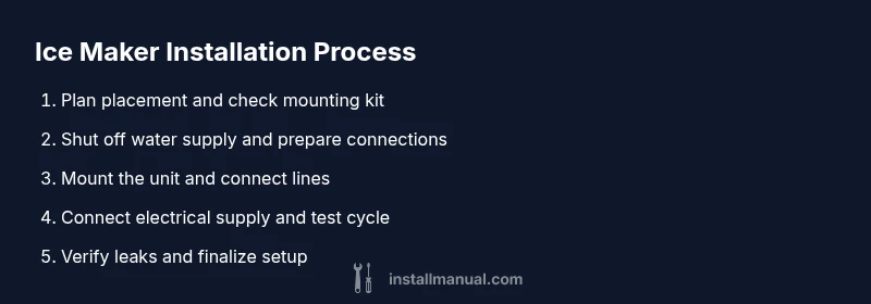 Infographic showing ice maker installation steps
