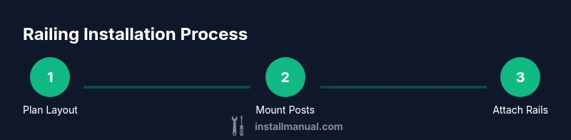 Diagram of deck railing installation steps