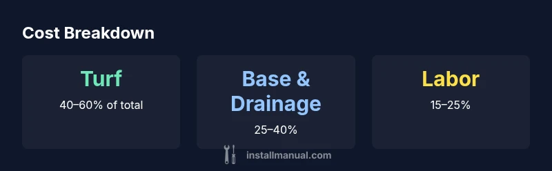 Infographic showing cost breakdown for synthetic grass installation